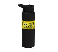 Chelsea New York Old School Vintage NY - Placa de matrícula retro Stainless Steel Insulated Water Bottle
