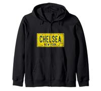 Chelsea New York Old School Vintage NY - Placa de matrícula Retro Sudadera con Capucha