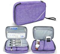 Chelvvg Estuche de viaje para suministros para diabéticos, bolsa de almacenamiento para medidor de glucosa, bolígrafo de insulina, tiras de prueba de azúcar en sangre, jeringa, agujas y más kits (solo