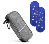 Chelvvg Funda de viaje para enfriador de insulina con 2 paquetes de hielo aprobados por la TSA, organizador de medicamentos para diabéticos, funda de transporte de refrigeración para bolígrafo de