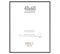CHELY INTERMARKET | 49A2C | Marco de aluminio 40x60cm (Negro) MOD-214, estilo minimalista e intemporal, apto para enmarcar diplomas, titulo, fotos universitario y poster.(214-40x60-1,15)