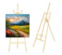 CHELY INTERMARKET Caballete Madera 145 CM Natural Caballete Plegable Para Pintura Lienzo Profesional Artistas Niños Adultos Acrílico Óleo Acuarela Trípode Soporte Portátil Estudio Manualidades
