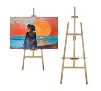 CHELY INTERMARKET Caballete Madera 170 CM Natural Caballete Plegable Para Pintura Lienzo Profesional Artistas Niños Adultos Acrílico Óleo Acuarela Trípode Soporte Portátil Estudio Manualidades