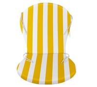 CHELY INTERMARKET Cojines Guitarra Exterior Rayas Amarillo Blanco Pack 4 Unidades 90x48x4cm Algodón Poliéster Cremallera Cordones Ajuste Universal Suave Jardín Terraza Playa Piscina Comodidad