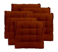 CHELY INTERMARKET Cojines Silla 40x40x7,5cm Pack 6 Unidades Relleno Mullido Marrón 9 Pespuntes Acolchado Exterior Interior Decorativos Suaves Estables Lavables Terraza Jardín