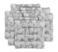 CHELY INTERMARKET Cojines Silla 40x40x7,5cm Pack 6 Unidades Relleno Mullido Pluma Gris 9 Pespuntes Acolchado Exterior Interior Decorativos Suaves Estables Lavables Terraza Jardín