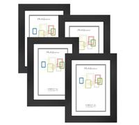 CHELY INTERMARKET, Marco de fotos de madera MOD-254 (Pack 4 unds), hecho madera sólida, grosor de molduras de 2 cm. (Negro, 15x20 cm)