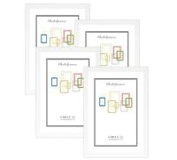 CHELY INTERMARKET, Marco de fotos de madera MOD-254 (Pack 4 unds), hecho madera sólida, grosor de molduras de 2 cm. (Blanco, 20x25 cm)