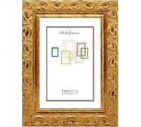 CHELY INTERMARKET | Marco de Fotos Grandes 40x60cm (Dorado) MOD-201 Estilo Barroco. Ideal para fotografías, títulos universitarios y certificados. Perfil con Forma Floral con relieves.