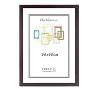 CHELY INTERMARKET | Marco de Fotos MOD-254 Hecho de Madera, Ancho de moldura 2cm con Acabado minimalista. Cuadro ideal para enmarcar títulos y certificados (Wengué, 50x60cm)