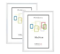 CHELY INTERMARKET Marcos de fotos 18x24cm MOD 316 Blanco Pack 2 unds Cuadro de pared para fotos