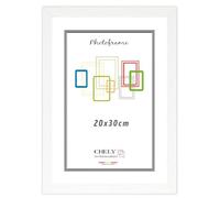 CHELY INTERMARKET MOD-254 Marco Fotos Madera Blanco 20x30cm Estilo Nórdico Rústico Moderno Escandinavo Decorativo Cuadro Horizontal Vertical Cristal Moldura Ancha Color Blanco Decoración