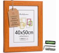 CHELY INTERMARKET MOD-254 Marco Fotos Madera Cerezo 40x50cm Estilo Nórdico Rústico Moderno Escandinavo Decorativo Cuadro Horizontal Vertical Cristal Moldura Ancha Color Cerezo Decoración