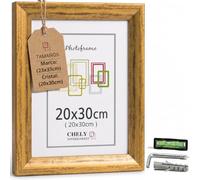 CHELY INTERMARKET MOD-254 Marco Fotos Madera Dorado 20x30cm Estilo Nórdico Rústico Moderno Escandinavo Decorativo Cuadro Horizontal Vertical Cristal Moldura Ancha Color Dorado Decoración