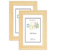 CHELY INTERMARKET MOD-254 Marco Fotos Madera Haya 10x15cm Pack 2 Unds Estilo Nórdico Rústico Moderno Escandinavo Decorativo Cuadro Horizontal Vertical Cristal Moldura Ancha Color Haya Decoración