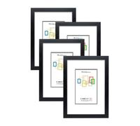 CHELY INTERMARKET MOD-254 Marco Fotos Madera Negro 20x25cm Pack 4 unds Estilo Nórdico Rústico Moderno Escandinavo Decorativo Cuadro Horizontal Vertical Cristal Moldura Ancha Color Negro Decoración