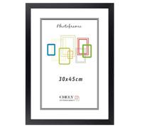 CHELY INTERMARKET MOD-254 Marco Fotos Madera Negro 30x45cm Estilo Nórdico Rústico Moderno Escandinavo Decorativo Cuadro Horizontal Vertical Cristal Moldura Ancha Color Negro Decoración