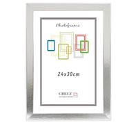 CHELY INTERMARKET MOD-254 Marco Fotos Madera Plateado 24x30cm Estilo Nórdico Rústico Moderno Escandinavo Decorativo Cuadro Horizontal Vertical Cristal Moldura Ancha Color Plateado Decoración