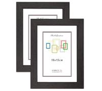 CHELY INTERMARKET MOD-254 Marco Fotos Madera Wengué 10x15cm Pack 2 Unds Estilo Nórdico Rústico Moderno Escandinavo Decorativo Cuadro Horizontal Vertical Cristal Moldura Ancha Color Wengué Decoración