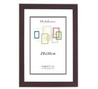 CHELY INTERMARKET MOD-254 Marco Fotos Madera Wengué 20x30cm Estilo Nórdico Rústico Moderno Escandinavo Decorativo Cuadro Horizontal Vertical Cristal Moldura Ancha Color Wengué Decoración