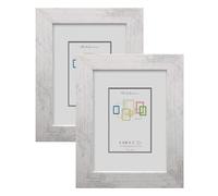 CHELY INTERMARKET MOD-274 Marco Fotos Decorativo 18x24cm Pack 2 unds Madera Estilo Elegante Moldura Relieve Cuadro Color Gris Claro 2005 Fotografía Vertical Horizontal Cristal Protección Hogar