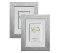 CHELY INTERMARKET MOD-274 Marco Fotos Decorativo 20x25cm Pack 2 unds Madera Estilo Elegante Moldura Relieve Cuadro Color Gris Azul 2004 Fotografía Vertical Horizontal Cristal Protección Hogar Clásico