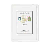 CHELY INTERMARKET MOD-295 Marco Fotos Puzzle 40x50cm blanco Moldura 3cm Madera Resistente Color blanco Cuadro Decorativo Horizontal Vertical Incluye Kit Montaje Posters Diplomas Moderno Clásico