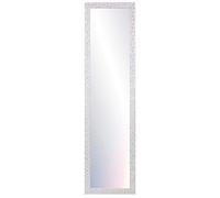 CHELY INTERMARKET MOD156 Espejo De Pared Cuerpo Entero Blanco Raya Plateado Estilo Decorativo 30x130cm Rectangular Marco Relieve Perfil Plano para Salón Dormitorio Oficina Fabricado En España
