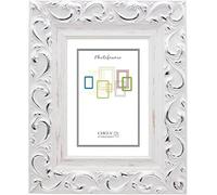 CHELY INTERMARKET MOD201 Marco Fotos Estilo Barroco Blanco 30x45cm Decoración Vintage Para Fotografías Títulos Diplomas Certificados Madera Maciza Perfil Floral Relieve Montaje Pared