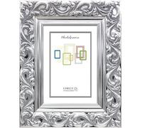 CHELY INTERMARKET MOD201 Marco Fotos Estilo Barroco Plateado 30x45cm Decoración Vintage Para Fotografías Títulos Diplomas Certificados Madera Maciza Perfil Floral Relieve Montaje Pared