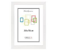 CHELY INTERMARKET MOD204 Marco Fotos Decorativo Estilo Clásico Blanco 50x70cm Madera MDF con Metacrilato Diseño Montaje Vertical Horizontal Ideal Diplomas Certificados Fotografías