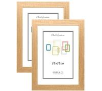 CHELY INTERMARKET MOD204 Marco Fotos Decorativo Estilo Clásico Haya 20x30cm Pack2Uds Madera MDF con Cristal Real Diseño Montaje Vertical Horizontal Ideal Diplomas Certificados Fotografías