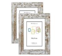 CHELY INTERMARKET MOD204 Marco Fotos Decorativo Estilo Clásico Vintage 18x24cm Pack2Uds Madera MDF con Cristal Real Diseño Montaje Vertical Horizontal Ideal Diplomas Certificados Fotografías