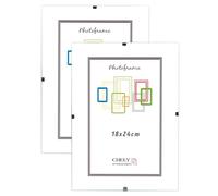 CHELY INTERMARKET MOD300 Marco Portafoto Clip Metacrilato Sin Borde Moderno 18x24cm Montaje Vertical Horizontal Decoración Posters Carteles Oficinas Galerías Color Transparente Incluye 2 Unidades