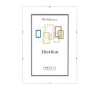 CHELY INTERMARKET MOD300 Marco Portafoto Clip Metacrilato Sin Borde Moderno 30x40cm Montaje Vertical Horizontal Decoración Posters Carteles Oficinas Galerías Color Transparente Incluye 1 Unidad