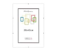 CHELY INTERMARKET MOD300 Marco Portafoto Clip Metacrilato Sin Borde Moderno 30x45cm Montaje Vertical Horizontal Decoración Posters Carteles Oficinas Galerías Color Transparente Incluye 1 Unidad