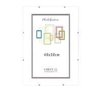CHELY INTERMARKET MOD300 Marco Portafoto Clip Metacrilato Sin Borde Moderno 40x50cm Montaje Vertical Horizontal Decoración Posters Carteles Oficinas Galerías Color Transparente Incluye 1 Unidad