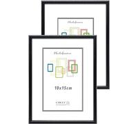 CHELY INTERMARKET MOD312 Marco Fotos PVC Decorativo Moderno 10x15cm Ligero Estilo Minimalista Ideal Certificados Cuadros Decoración Oficina Pared Vertical Color Negro Versátil 2 Unidades