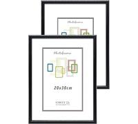 CHELY INTERMARKET MOD312 Marco Fotos PVC Decorativo Moderno 20x30cm Ligero Estilo Minimalista Ideal Certificados Cuadros Decoración Oficina Pared Vertical Color Negro Versátil 2 Unidades