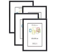 CHELY INTERMARKET MOD312 Marco Fotos PVC Decorativo Moderno 60x80cm Ligero Estilo Minimalista Ideal Certificados Cuadros Decoración Oficina Pared Vertical Color Negro Versátil 4 Unidades