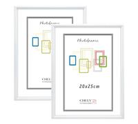 CHELY INTERMARKET MOD316 Marco Fotos PVC Ligero Decorativo Estilo Moderno 20x25cm Ideal Exposición Certificados Menús Carteles Decoración Vertical Horizontal Profesional Color Blanco 2 Unidades