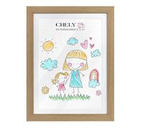 CHELY INTERMARKET MOD3687 Tamaño A4 Marco De Fotos Infantil Madera Natural Para Dibujos Láminas Ilustraciones Manualidades Decoración Creativa Habitaciones Niños Cuadro Expositor Original (Haya)