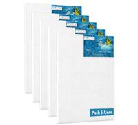 CHELY INTERMARKET MOD560 Lienzos Para Pintar 20x50 CM Pack 5 Unidades Bastidor Madera 16 MM Algodón Blanco Preimprimado Profesional Para Acrílico Óleo Manualidades Bellas Artes Artistas Aficionados