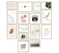 CHELY INTERMARKET MODCI-100 Marco Madera Acabado Elegante Bastidor 1.5cm Estilo Clásico Certificados Decoración Hogar Oficina Color Haya Cuadro Vertical Horizontal Pack 15 Unidades