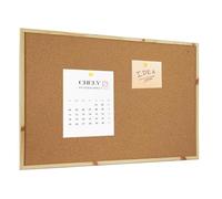 CHELY INTERMARKET Pizarra Corcho 30X40 CM Marco Madera Marrón Kit Montaje Chinchetas Incluidas Tablero Anuncios Oficina Escuela Tablón Visual Decorativo Recordatorios Corcho Natural Pared Colgar
