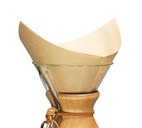 Chemex Square Natural Fiber Coffee Filters (100ct Box) Seamless, Folded (FSU-100) by Chemex