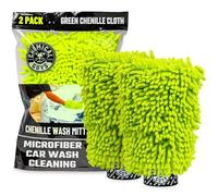 Chemical Guys Manopla de Lavado de Microfibra de Chenilla prémium antiarañazos, Color Verde (Paquete de 2)