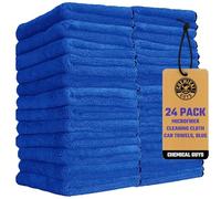 Chemical Guys MIC110024 Toallas de Microfibra de Grado Profesional, Color Azul (16 x 16 Pulgadas) (Paquete de 24), seguras para Lavado de Coche, Limpieza del hogar y paños de Secado de Mascotas