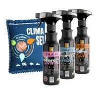 CHEMICAL TIGER - Set de invierno para coche de 4 piezas: Cojín antihumedad + Spray antivaho + Spray descongelante + Spray protector de pintura - Absorbe la humedad, protege contra el vaho