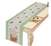 Chemin De Table De Pâques | 13x47 Pouces Fleurs De Printemps Oeufs De Pâques Imprimer Décoration De Salle À Manger | Chemin De Table Décoratif | Pour La Pièce Maîtresse De La Cuisine De La Maison De